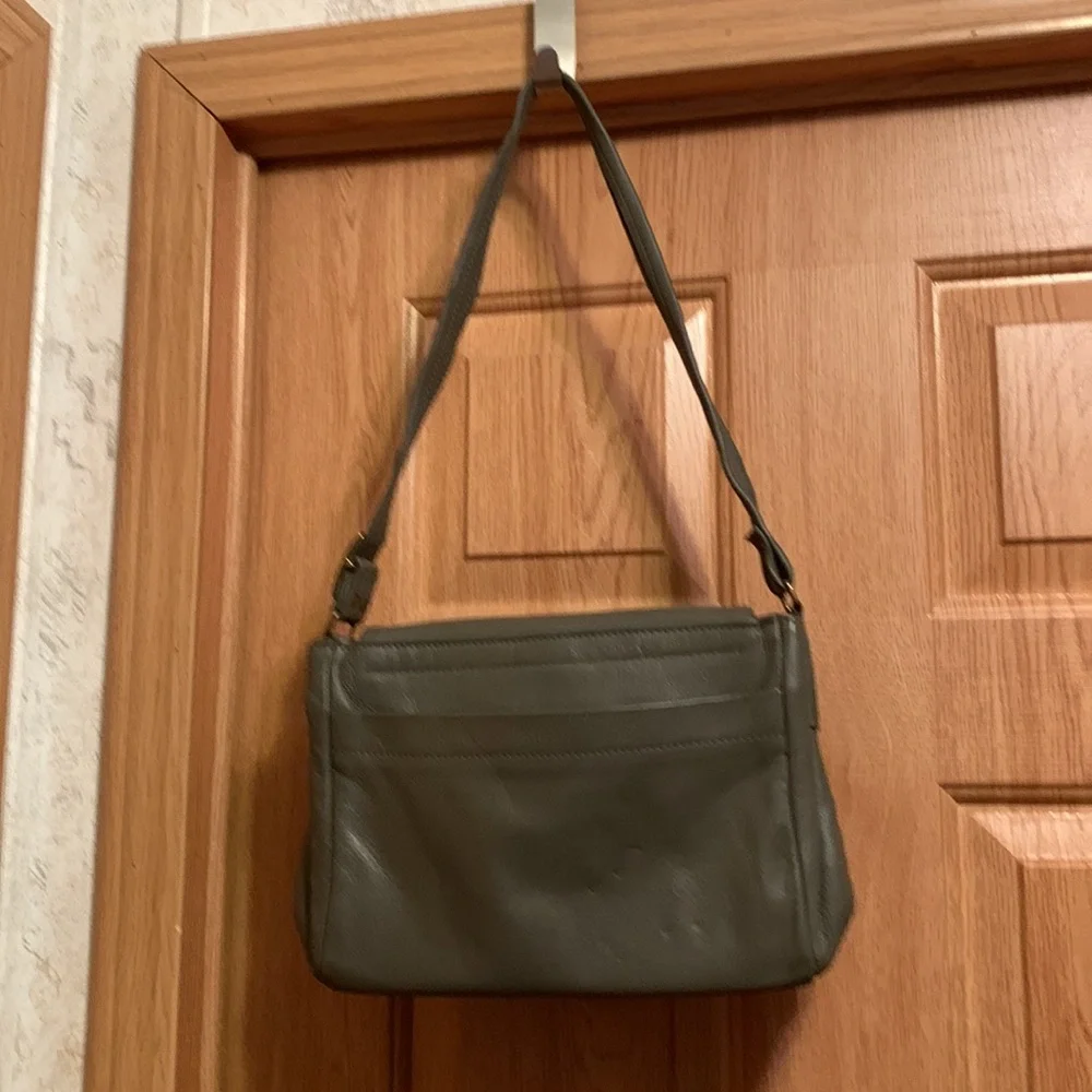 The Vermont Country Store Gray Deerskin Leather Bag